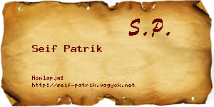 Seif Patrik névjegykártya